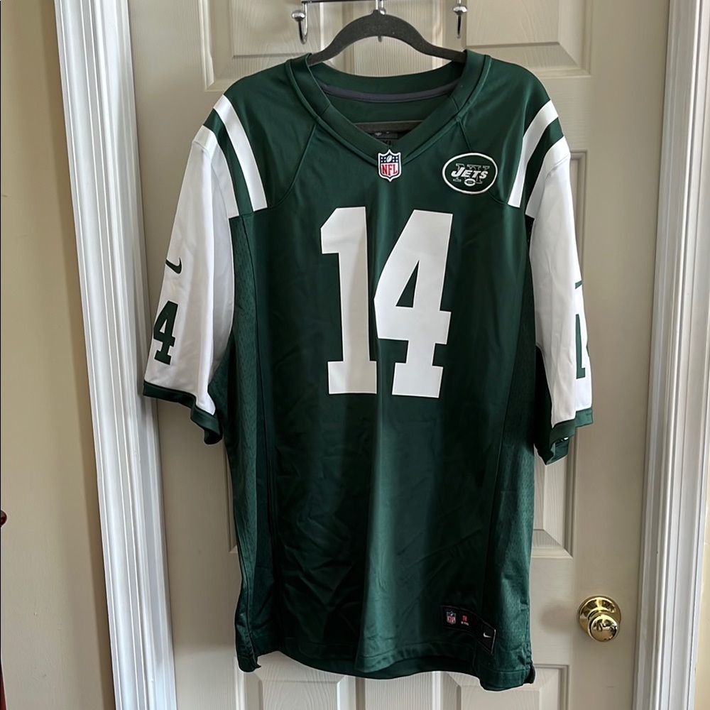 Nike Green and White NFL Jets Jersey